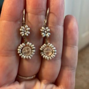 Moonstone and pearl earrings